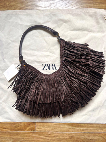 Zara brown fringe - zara,