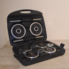 John Lewis Dumbbell Set & Case Chrome Weight Plates 10kg (1.25kg x2 & 2.5kg x2)