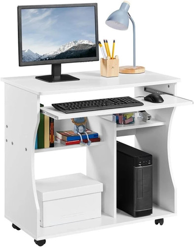 Wood rolling computer desk - rolling,