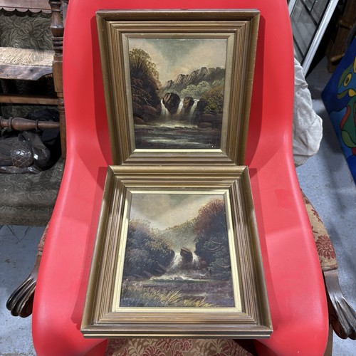 Antique pair oil painting - oil,