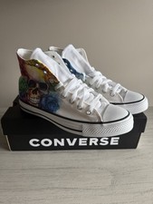 RARE Converse Chuck Taylor All Stars | Skull & Roses | High Top NIB | M7.5 W9.5