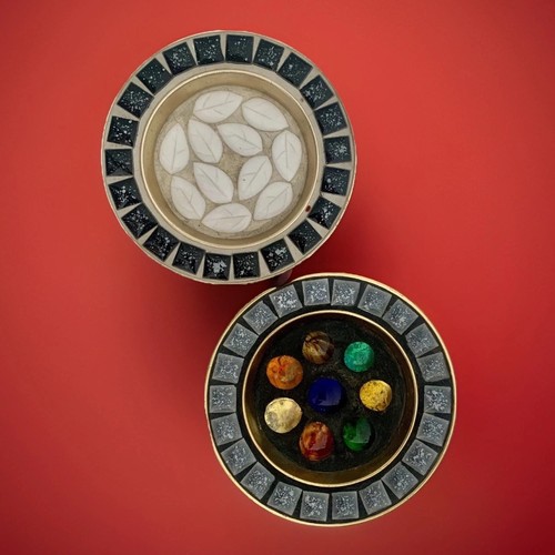 1960s colourful glass pebble - colourful, &