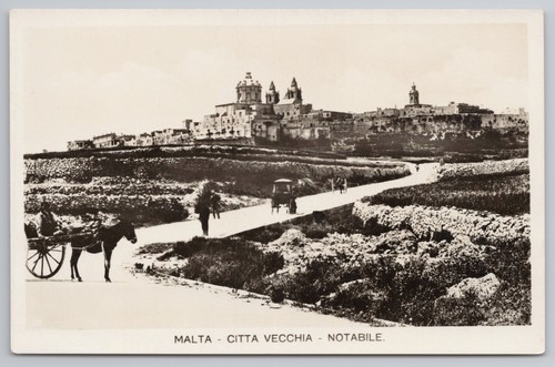 Rppc malta citta vecchia mdina - malta,