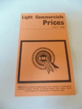 BMC light commercials price list May 1968 Mini Van  Pick-up Moke  6/8van pick-up