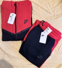 Nike Red And Black Tech Fleece Tracksuit In Size XXL