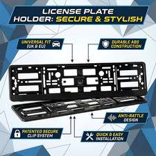 2x Black ABS Number Plate