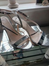 Faith Silver Shoes Wide Fit Size 6