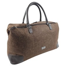 Hugo Boss Mens Brown Wool Duffle Bag Holdall Travel Overnight Weekend Bag