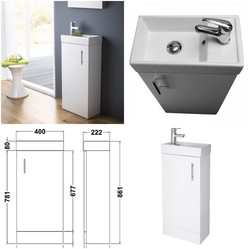 Compact 400mm vanity unit - compact,