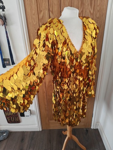 Gold drag queen sequin dress - gold,