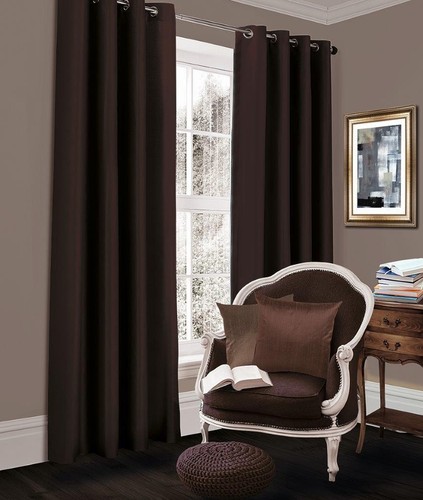 Faux silk curtains eyelet - curtains,