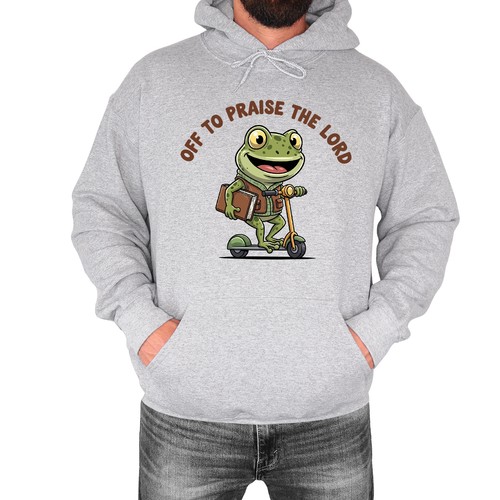 Cute cartoon frog mens hoodie - cute,