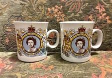 Pair of Queen Elizabeth II Silver Jubilee Mugs 1977 (Bridgwood)