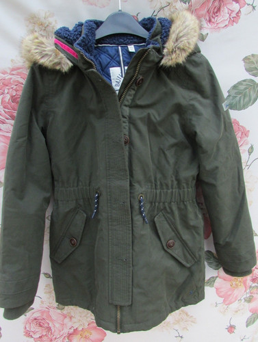 Joules girls khaki green parka - girls,