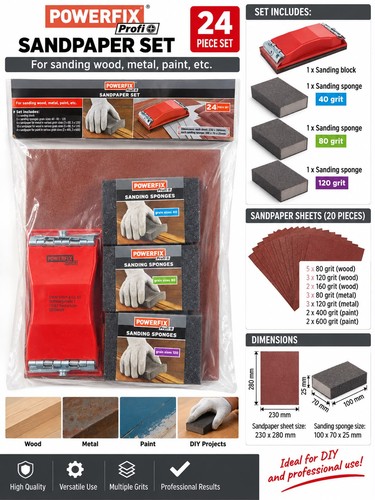 Powerfix profi sandpaper set - powerfix,