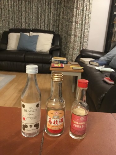 Three miniature empty - , vintage