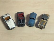 4 x Vintage Dinky Diecast Cars for Restoration/Spares Jaguar Volkswagen Austin