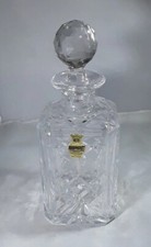 VINTAGE WEBB CORBETT FULL LEAD HAND  CUT  CRYSTAL SQUARE  SPIRIT DECANTER