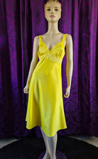 Betsey Johnson for Urban Outfitters Bright Yellow Satin Slip Dress Sz XS