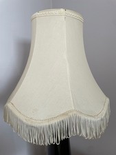 Large Vintage Cream Tassle Fringed Lampshade with Tassels 27cm tall