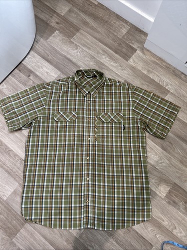 Khaki green orange check - check, plaid