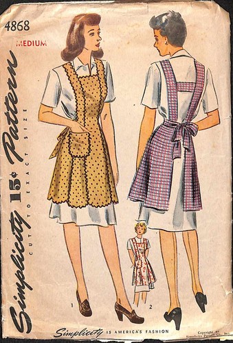 Vintage 1940s apron set - vintage,