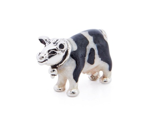Saturno silver and enamel cow - enamel,