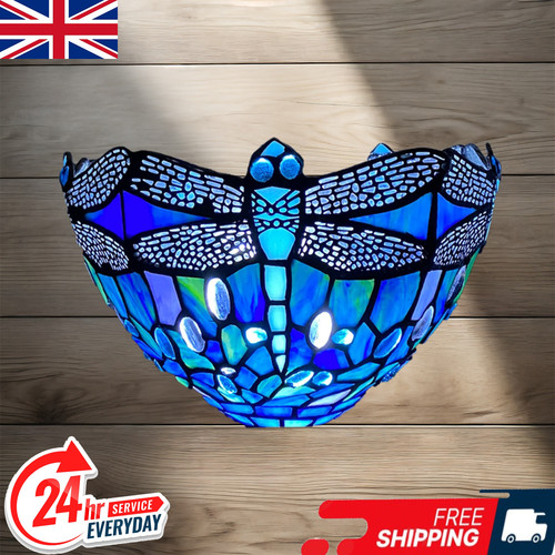 Tiffany style blue - blue, dragonfly