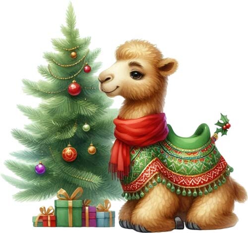 Colour christmas camel - colour,