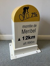 Original Montee Meribel Road Marker (Tour De France Climb) 70cm tall