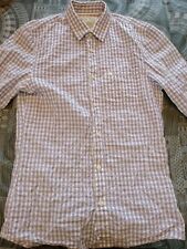 Jack Wills Mens Cheese Cloth Shirt XS Purple Gingham Check Long Sleeve Reg Fit 