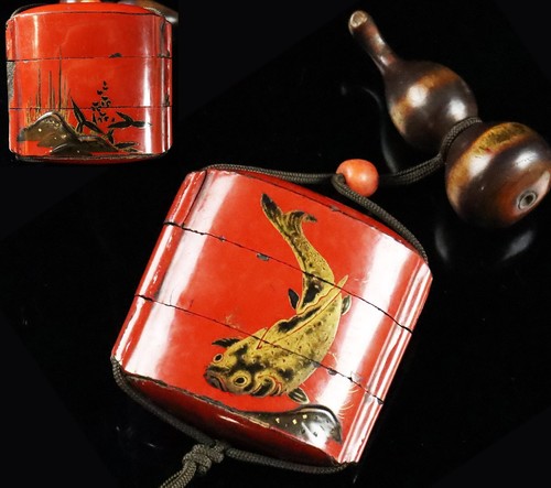 Edo japanese inro red - edo,