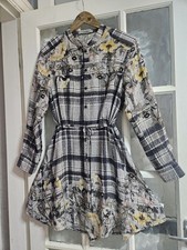 All Saints Grey Floral Plaid