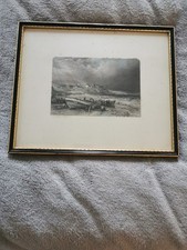 Antique Print Cullercoats - Hand Coloured Engraving Circa 1840 By C Balmer