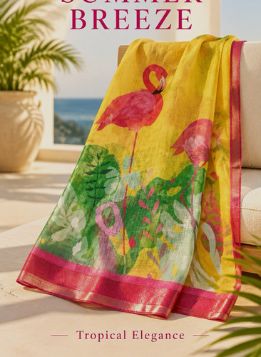 Printed cotton dilk saree - dilk,