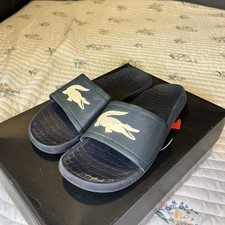 Lacoste Slides Navy White