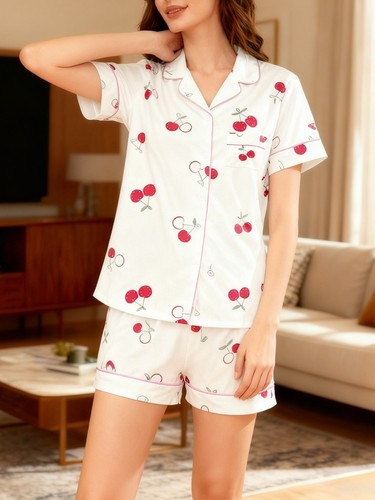 Women short sleeve pajamas - pajamas, set