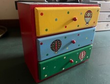 Vintage Children's Room Mini Chest of Drawers Storage Box Colourful Used