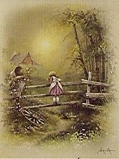 Andres Orpinas Print Litho In USA 50 Pieces Girls On The Farm 20.4 X 15.2 Cm