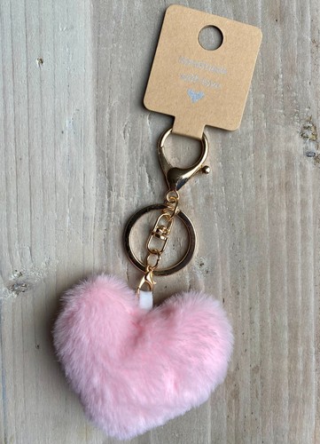 Fluffy soft pink heart - , shaped