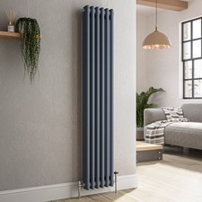 Reggio Anthracite Vertical Double Column Traditional Radiator 150 VCD6-1500-DGCT