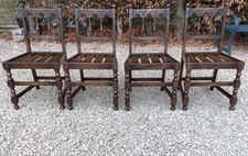 BEAUTIFUL WAXED SET OF SOLID ELM & BEECH ERCOL OLD COLONIAL  STYLE DINING CHAIRS
