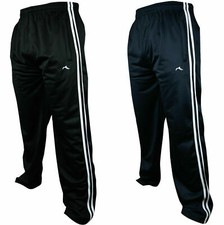 MENS TRACKSUIT BOTTOMS SILKY JOGGERS JOGGING STRIPED GYM SPORTS TROUSERS M-6XL