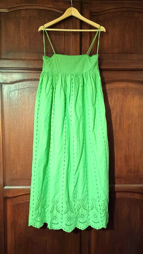 Lime green broderie - broderie,