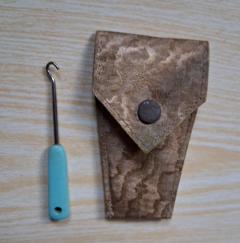 Vintage button hook case - button, in