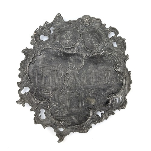 Art nouveau metal bowl relief - art,
