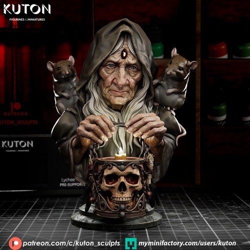 Maria the witch bust - bust, 3d