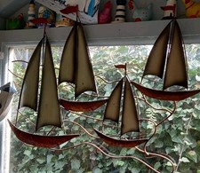 Large Metal Sailing Ships 3D Wall Art