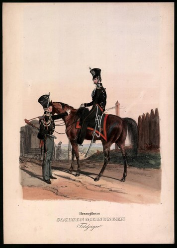Lithograph duchy saxony - duchy,
