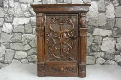 Antique wooden wall cabinet